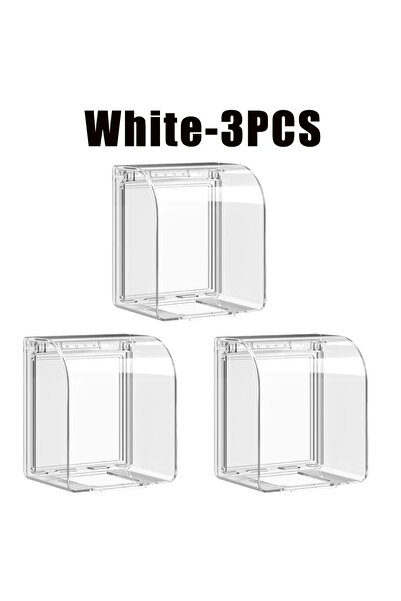 Choice White-3PCS Universal 86 Type Wall Socket Waterproof Box Transparent Pl...