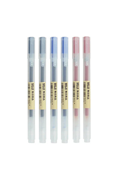 Choice7 0.38mm 2black 2blue 2red 6/8Pcs/Set MUJIs Gel Pen Black/Red/Blue 0.38...