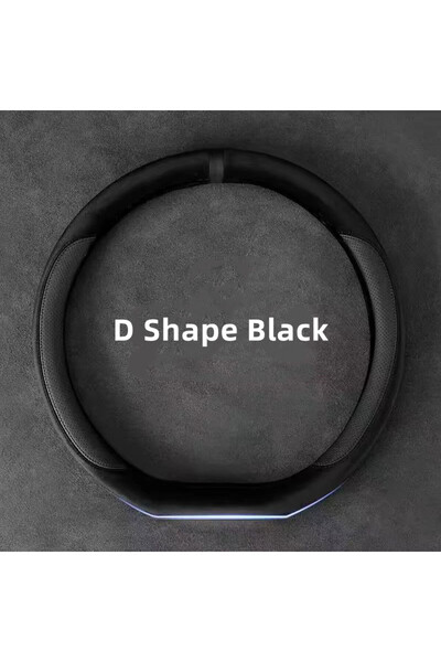 Choice D Shape Black Suede Cover for All Seasons Auto Steering Wheel Cover Ul...