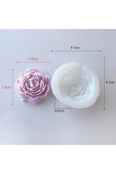 choice2 Large 3D Peony Candle Silicone Mold DIY Relief Flower Soap Resin Plas...