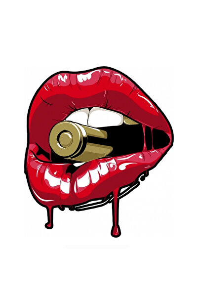 Choice 8.7x10cm JT44-PVC JT44# Red Lips Bullet Car Bumper Window Stickers Wat...