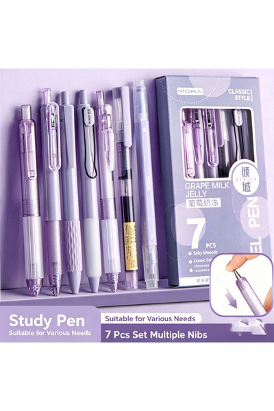 Choice Morandi Purple Gradient Press Gel Pens, Minimalist INS Style, Soft Gri...