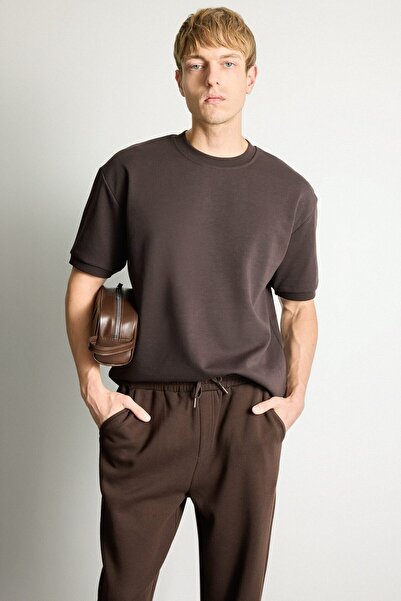 DeFacto Anti-Wrinkle Oversize Crew Neck Heavy Fabric Basic Short Sleeve T-Shi...