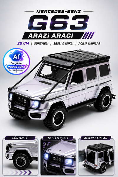 YILDIRIM OYUNCAK Sürtmeli Sesli Işıklı Mercedes G Class Off Road Model Araba ...