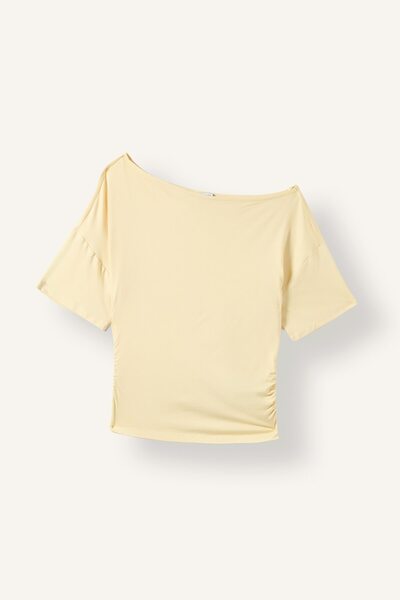 DeFacto Loose Fit One-Shoulder Short Sleeve T-Shirt H7189Ax26Sm