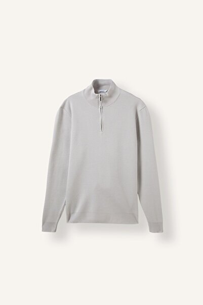 DeFacto Standard-Fit-Pullover mit Stehkragen und Reißverschluss, Basic-Strick...