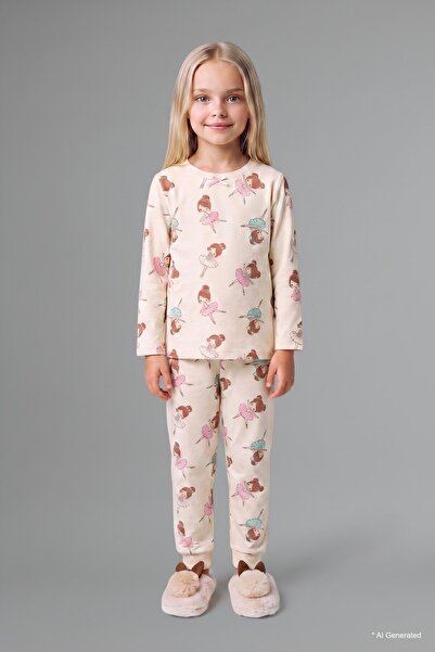 DeFacto %100 Pamuk Basic Bisiklet Yaka Üst Ensek Bel Alt 2'li Pijama Takımı K...