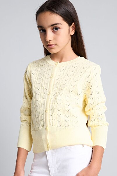 DeFacto Button Closure Embroidered Knitwear Cardigan Girls I2342A826Au