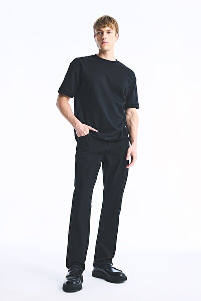 DeFacto Sergio Regular Fit Normal Waist Straight Leg Black Jean Trousers E611...