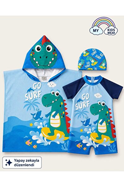 My Kids Wear Boy's Sea Combo Set of 2 – Swimsuit, Towel and Cap 12750