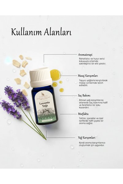 Kamber Doğadan Sağlığa 100% Pure Lavender Oil 10 ml |   Herbal Essential Aromatherapy Lavender Oil