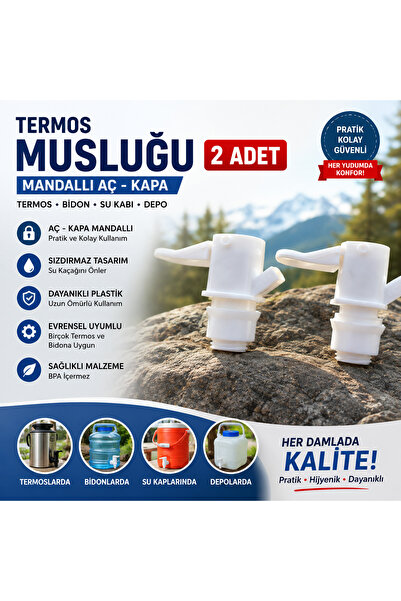 Metler Termos Musluğu Termus Musluk Mandallı Aç Kapa Bidon Termos Musluk 2 Adet