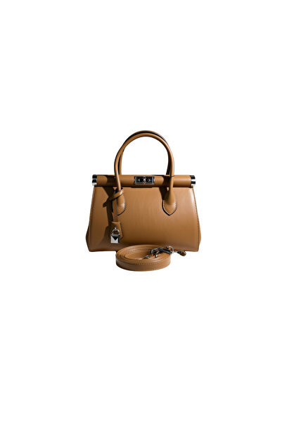 dukidasoturkiye Dukidaso Brown Lock Detailed Hand and Shoulder Bag |   Summer...