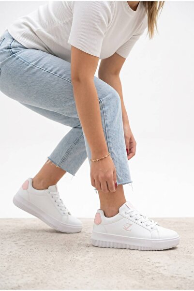 SOLAZER Women's White Powder Sneaker Casual Sports Shoes 068