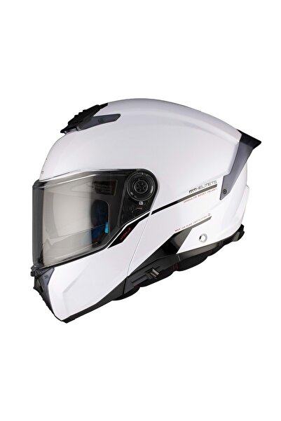 MT Kask Atom 2 Sv Solıd A0 Çene Açılır - BEYAZ