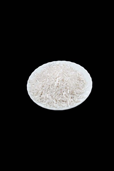 Serhat Aksesuar ve El İşçilik 6x2 mm Kırık Beyaz Boru Boncuk 100 Gr