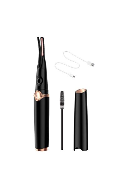 Choice black 2-in-1 portable heated eyelash curler, long-lasting curling comb...