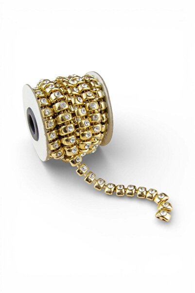 Serhat Aksesuar ve El İşçilik Zincir Aksesuar 12 mm Gold Işıltılı Cam Taşlı M...