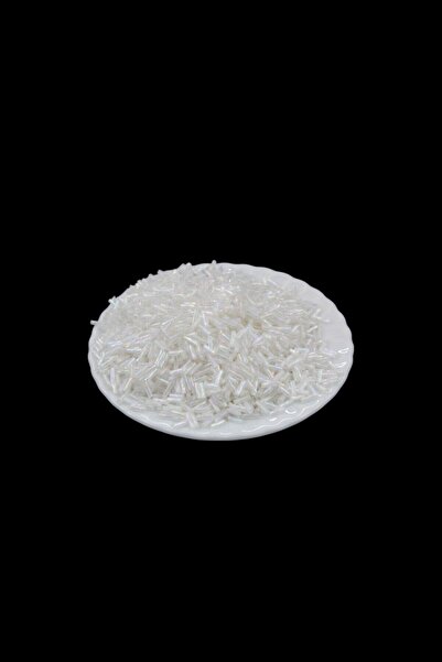 Serhat Aksesuar ve El İşçilik Beyaz Janjan Burgulu Boru 6x2 mm Boncuk 100 Gr