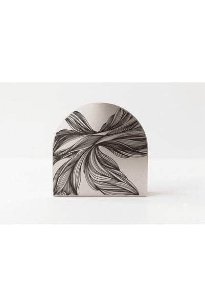 Generic Brand Black Colored, Patterned Stainless Steel Napkin Holder