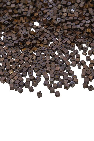 Serhat Aksesuar ve El İşçilik 5X5 Square Brown Wooden Beads 35 Gr (400 Pieces)