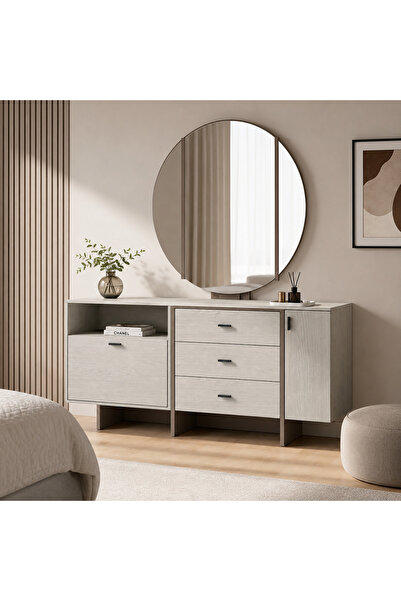 Highpoint Highpoint Vanity Table with Functional Storage and Stylish Mirror 2...