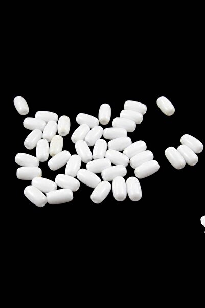 Serhat Aksesuar ve El İşçilik 11X20Mm Cylinder Shape White Plastic Beads Jewe...