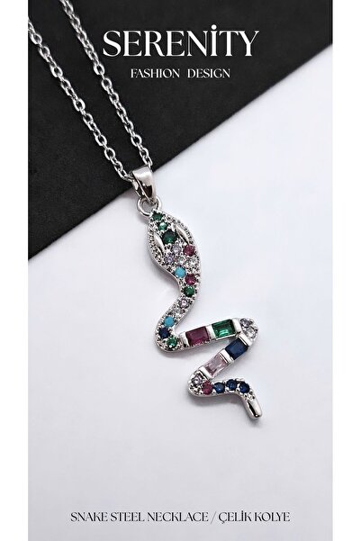 Serenity Snake Figured Steel Necklace