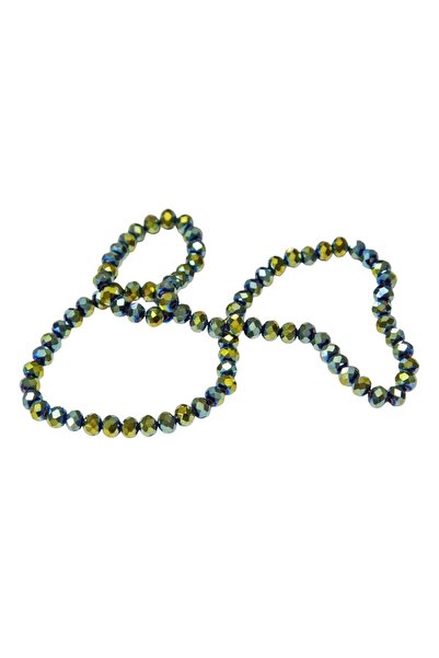 Serhat Aksesuar ve El İşçilik 6 mm Plated Green Crystal Glass Beads 1 Strand ...
