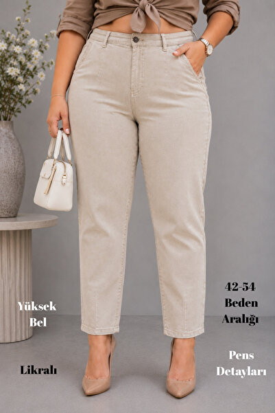 CEDY DENIM Women's Mom Fit Jeans Plus Size High-Waist Skinny Leg Pleated Stre...