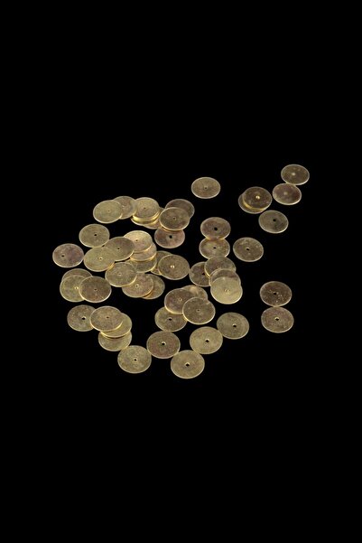 Serhat Aksesuar ve El İşçilik 16 mm Gold Ortadan Delikli Metal Pul Payet (30 ...