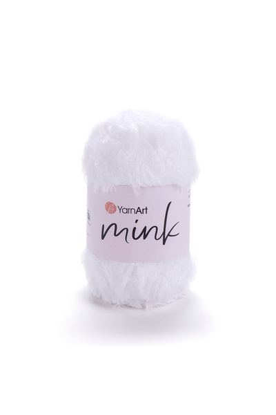 Yarnart Mink - Feathered Hand Knitting Yarn White-345