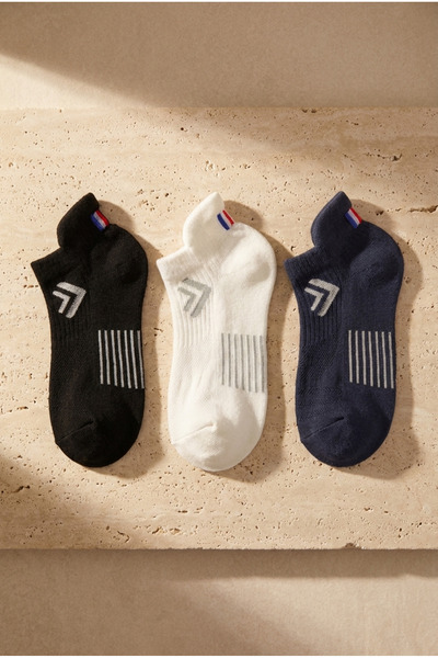 Katia&Bony 3 Πακέτα Golf Unisex Step Κάλτσες Μαύρες/Λευκές/Ναυτικό Μπλε