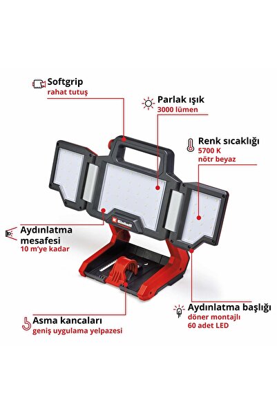 Einhell TP-CL 18/3000 Li - Solo, Akülü Projektör TP-CL 18/3000 Li - Solo
