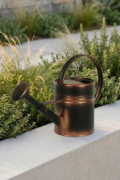 Desen Dekorasyon Olivia 3,5 Litre Metal Çiçek Bahçe Sulama Kabı Bakır Eskitme - Modern Dekoratif Çok Amaçlı Sulak