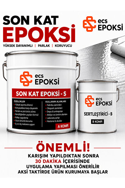 Ecs Epoksi Self Leveling Zemin Kaplama 20 Kg (17+3 Kg) Kendiliğinden Yayılan ...