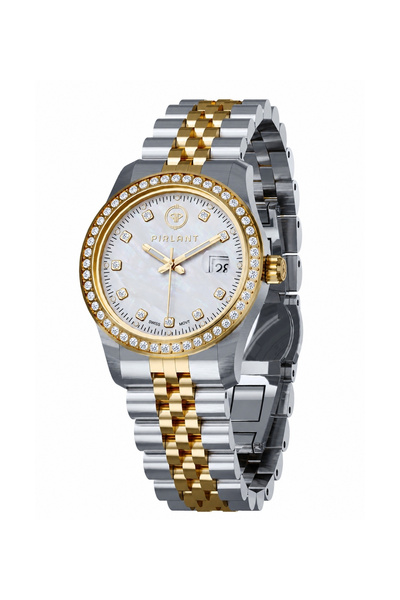 PIRLANT White Dial Stone Bicolor Women's Wristwatch Sbl01-2T-Se