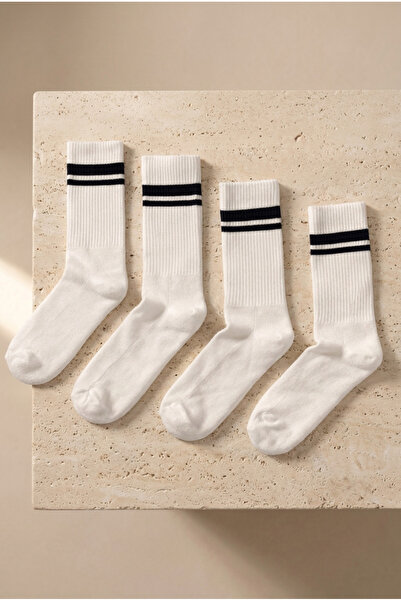 Katia&Bony Men's 4-Piece Striped Ribbed Socks