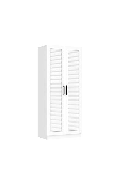 DEKOREX Mnt220-beyaz 2 Kapaklı Gardırop Panjur