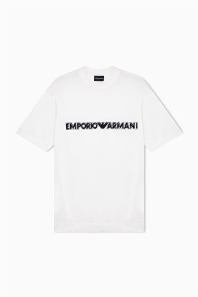 Emporio Armani Men's Regular Fit Soft Textured Embossed Cotton Round Neck Sho...