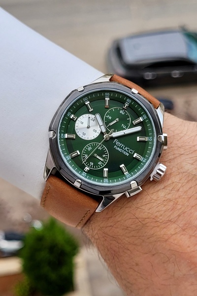 Ferrucci Kasası Silver Kordonu Kahverengi Renk 24 Ay Garantili 44 Mm Erkek Ko...