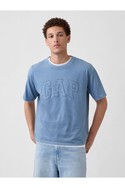 GAP Erkek Açık Mavi Everyday Soft Boxy Logo T-Shirt