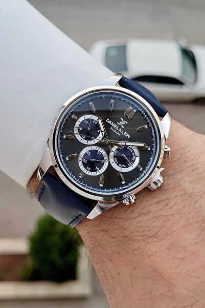 Daniel Klein Silver Füme Lacivert Renk 43 Mm 24 Ay Garantili Erkek Kol Saati