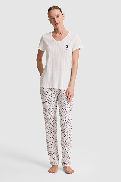 U.S. Polo Assn. Γυναικείο Σετ Πιτζάμες Εκρού 50327970-VR019