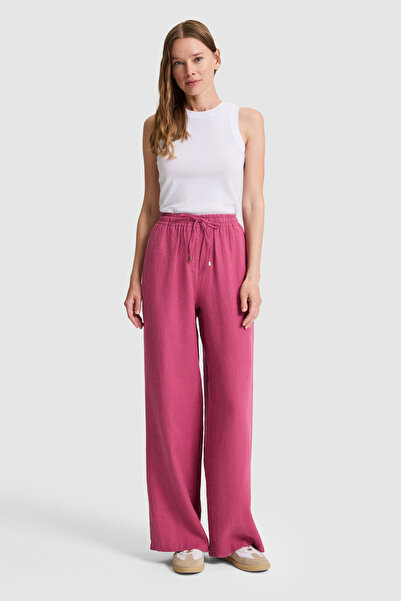U.S. Polo Assn. Kadın Fuşya Kanvas Pantolon 50321992-VR023