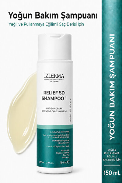 izderma Relief SD Shampoo 1 Yağlı ve Pullanmaya Eğilimli Saç Derisi Yoğun Bak...
