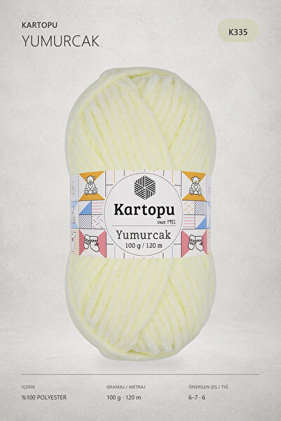 Kartopu K.artopu Yumurcak Kadife El Örgü Ipi Krem K335