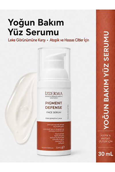 izderma Pigment Defense Yüz Serumu Hassas Ciltler İçin Aydınlatıcı Vegan 30 ml