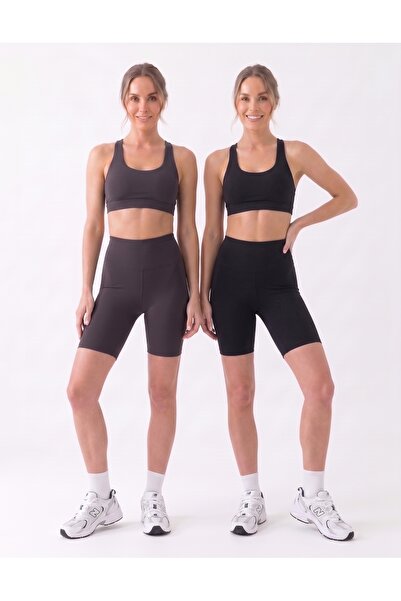 ONLİO GİYİM Women's 2-Piece Advantageous (Black-Anthracite) High Waist Gather...
