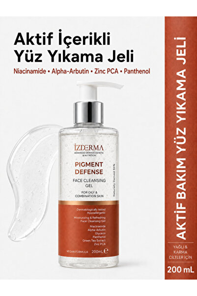 izderma Pigment Defense Face Wash Gel Cleanser for Combination Oily Skin Vega...